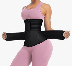 Sauna Waist Trainer Zip Up Double Velcro Straps With cell Phone Carry pocket